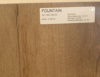 Vinilna talna obloga na klik Fountain